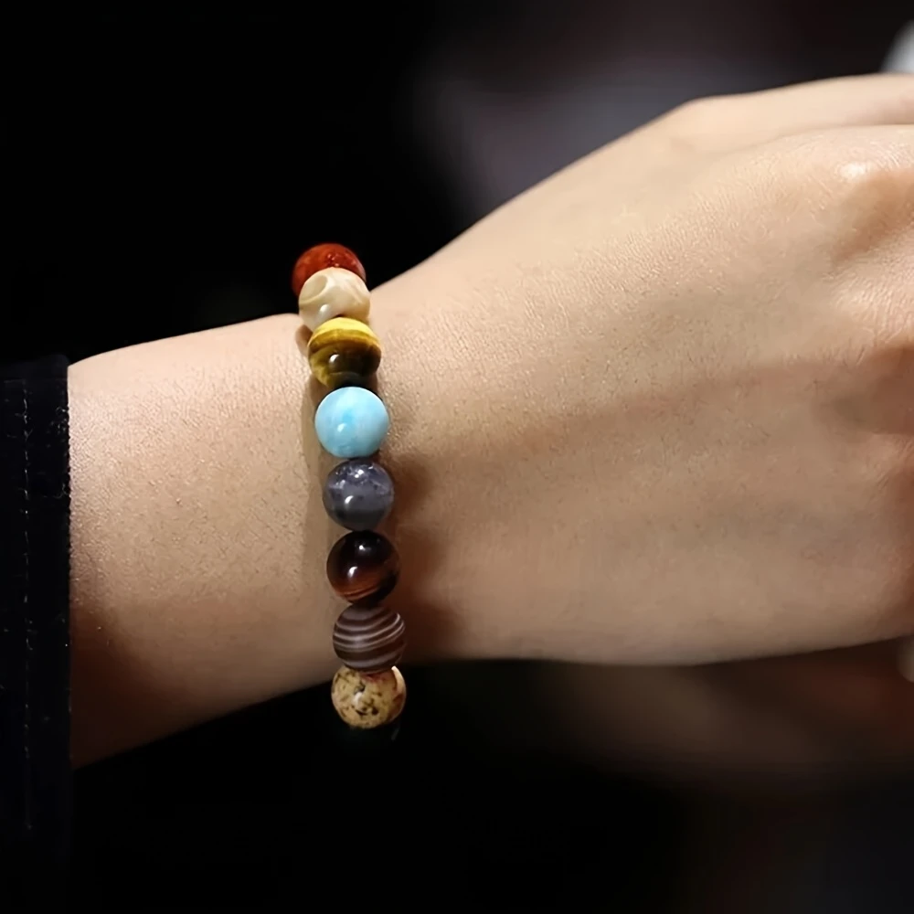 سوار كوكب قابل للتعديل - مجوهرات مطرزة على النظام الشمسي مع سحر علم الفلك، هدية سماوية للجنسين لمحبي الفضاء #2