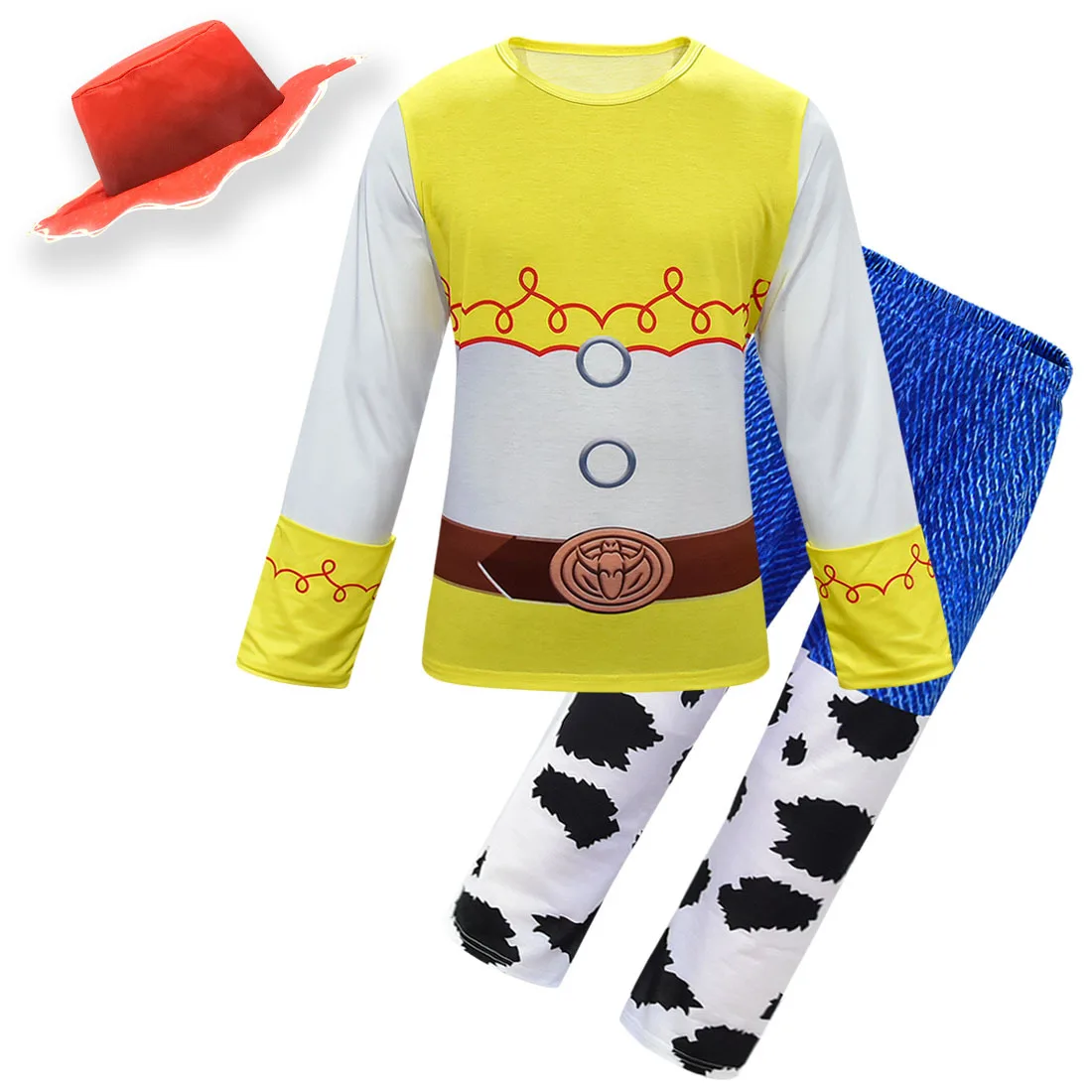 Toy Story Jessie Cosplay Costume for Girls Kids Cowgirl Doll Printed Cosplay Outfit Halloween Carnival Dress Up Clothes Set - view 3
