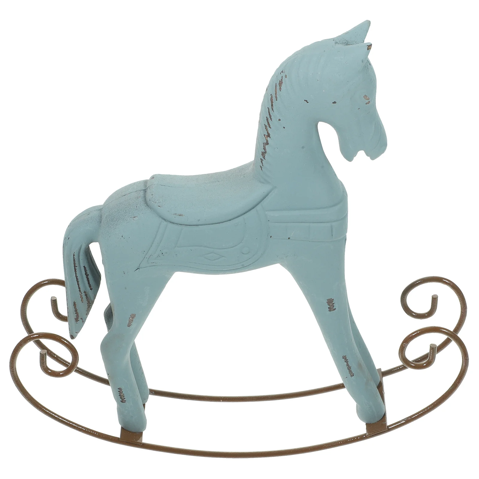 Wooden Horse Tabletop Ornament Nordic Style Colorful Wooden Desktop Decoration Xmas Home Adornment Handcraft Desktop Ornament - Detail 1