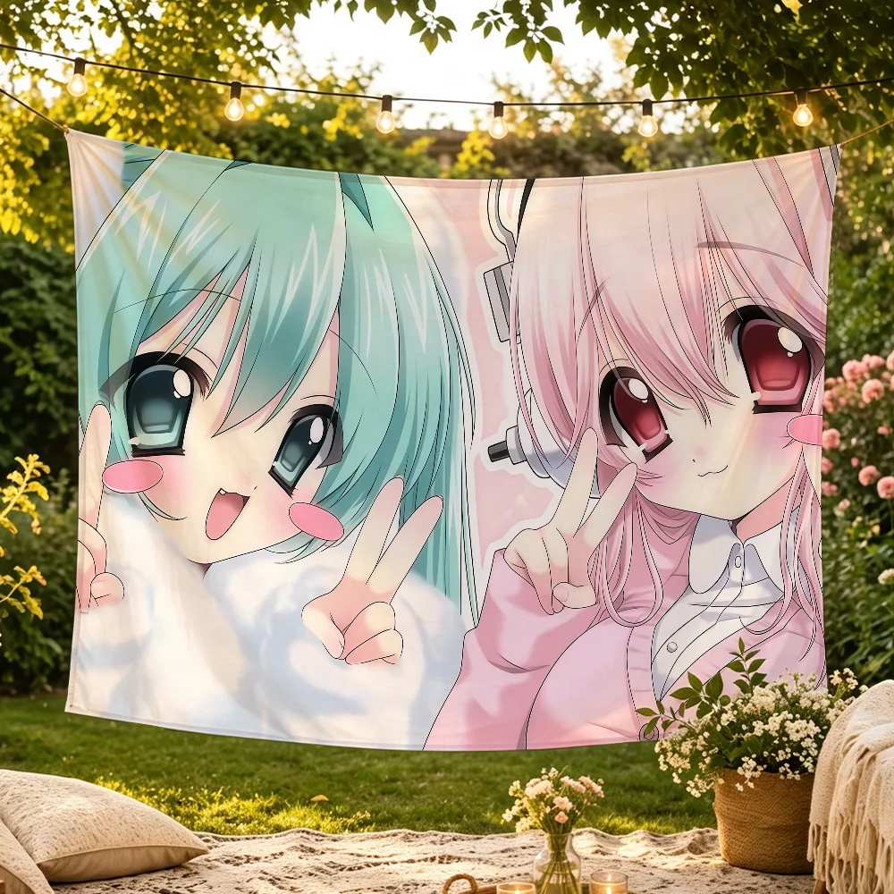 Singer Kawaii Super S-Sonico-S Flaggen-Wandteppich Raumdekoration Wandbehang Ästhetische Schlafzimmer-Werbefläche – Detail 4