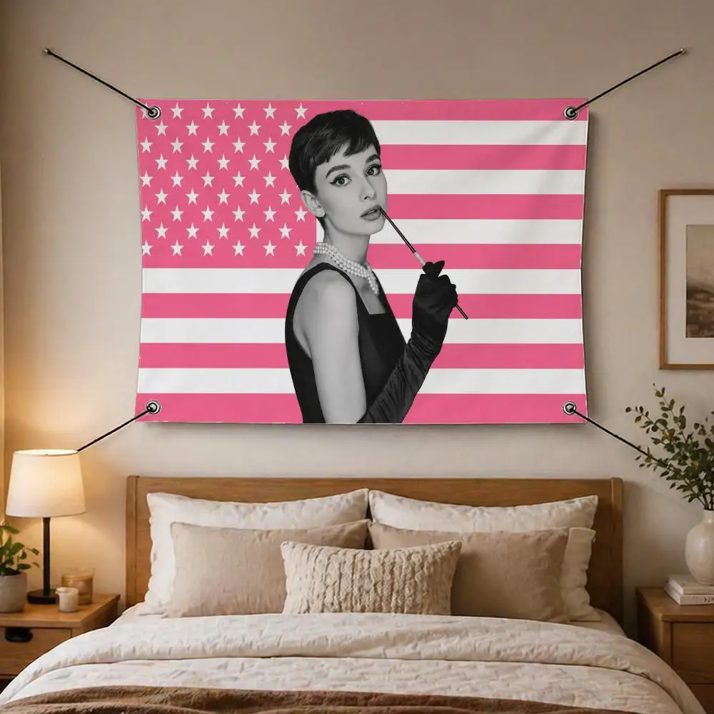 Actor-Classic Audrey Hepburn Flags Flags are suitable for living rooms, bedrooms, bars,salons, gardens, home decor, and as gifts