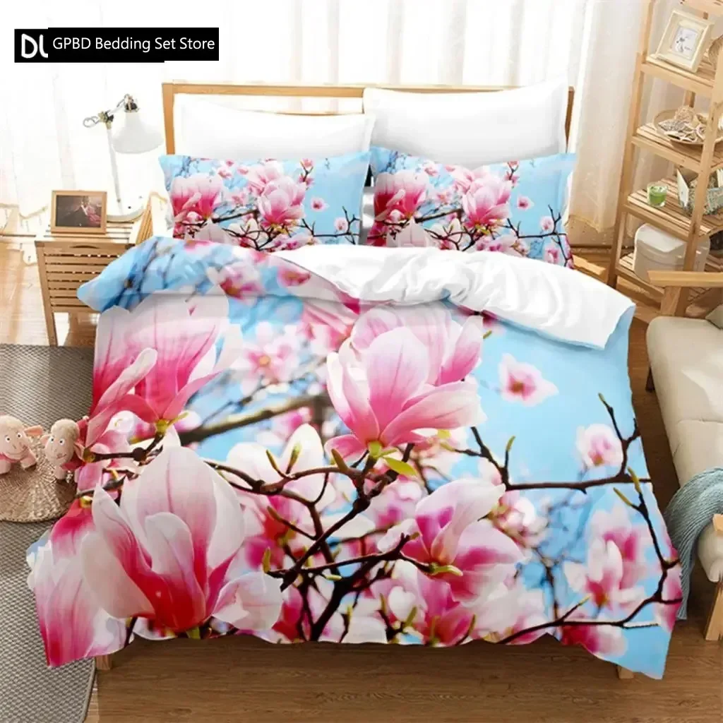 

Purple Flowers Queen Bedding Set Duvet Cover Set Kids Bedding Digital Printing Bed Linen King Size Duvet Cover