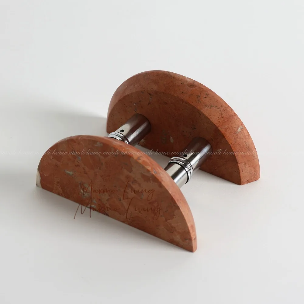 Orange Stone Furniture Handle Wabi Sabi Natural Marble Door Handle Design Cabinet Drawer Glass Door Pull