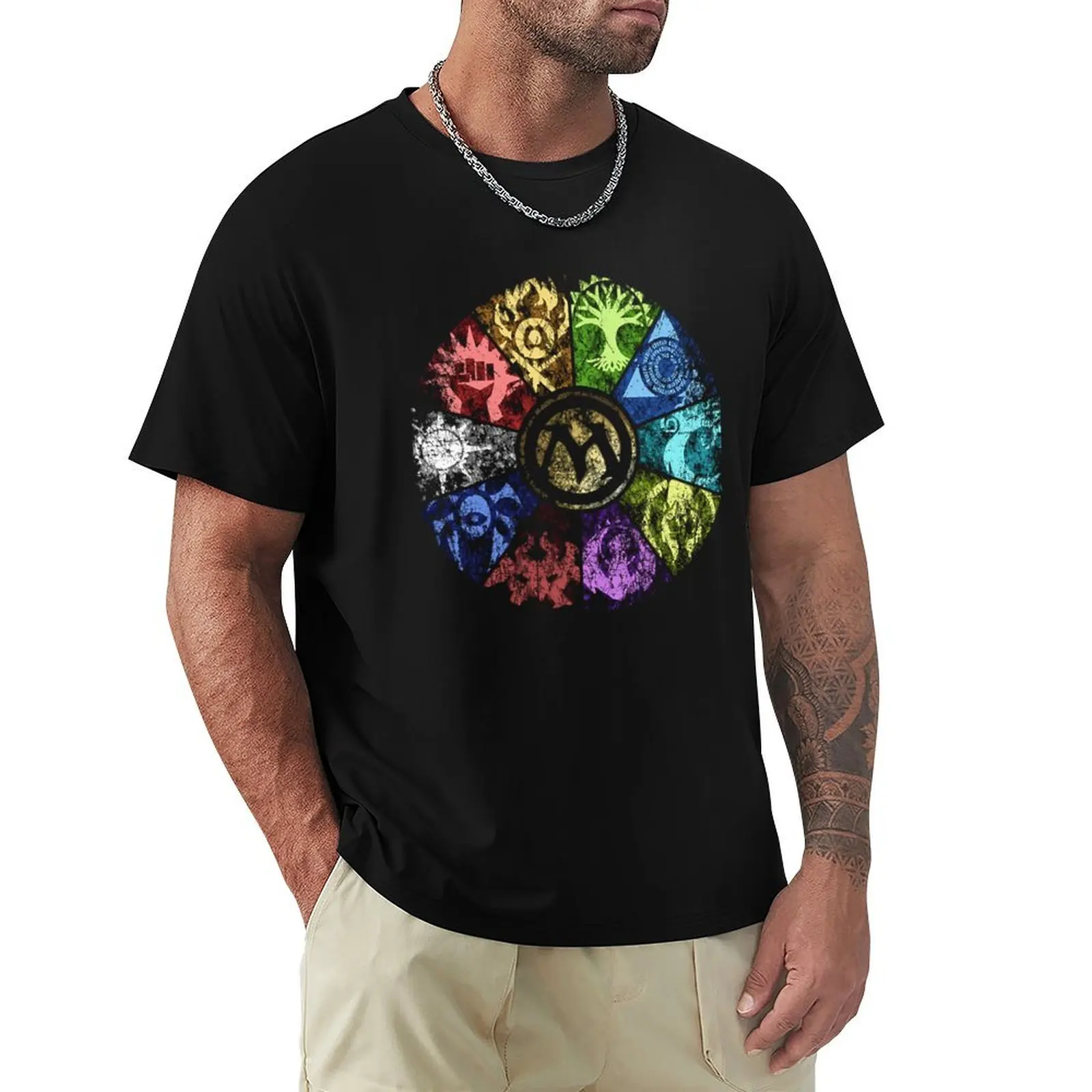 

MTG Faded Guild Wheel T-Shirt Funny t-shirt anime tshirt Short sleeve tee men clothing