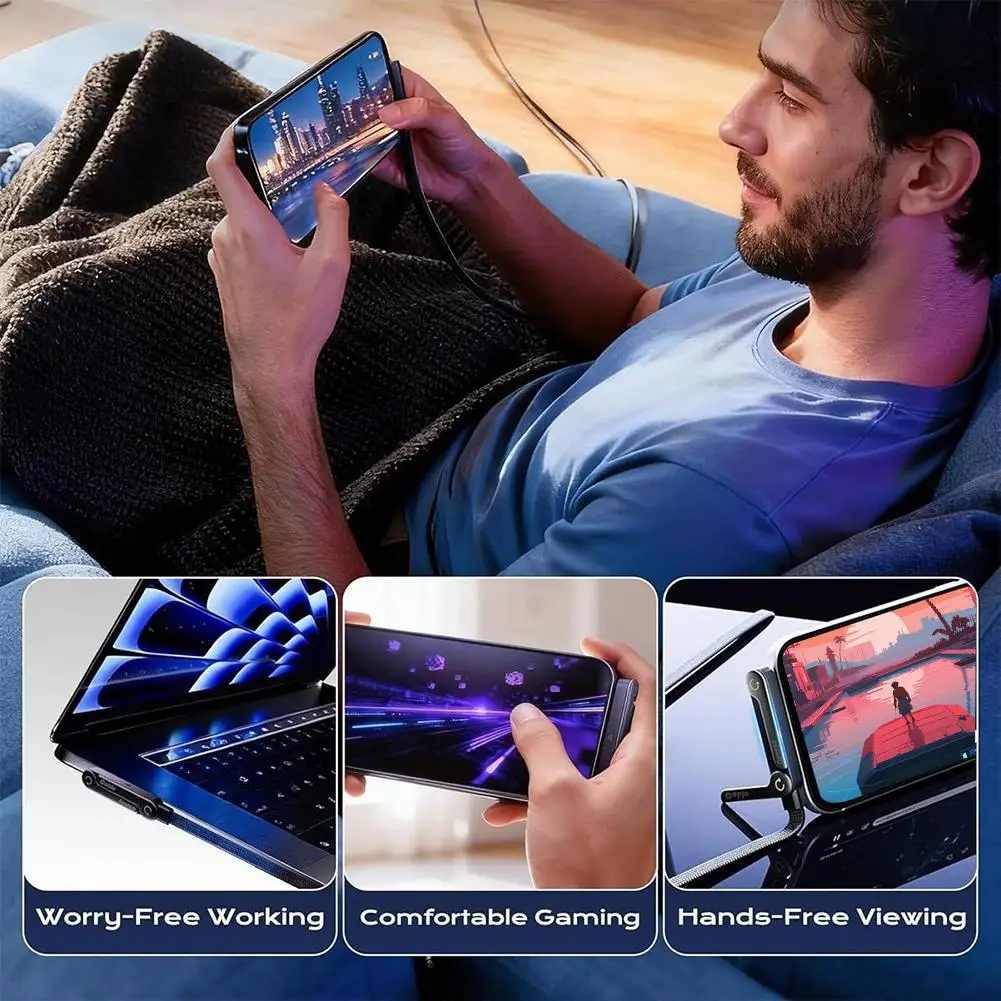 Foldable Charging Cable With Integrated Stand Fast Charging Cable Phone Tablet 240W Ultra-Fast Data Cable Phone Holder