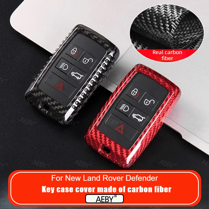 For New Land Rover Defender 90 110 130 Carbon fiber keycase protector Fit to the shell Key case cover Car protection Accessories