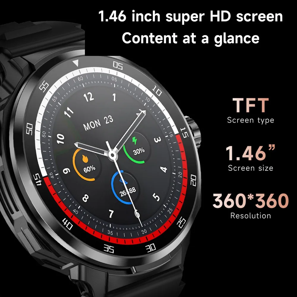 Smartwatch with Earphones Inside Wireless Call Sports Fitness Watch for Men NFC Compatible with iPhone Android