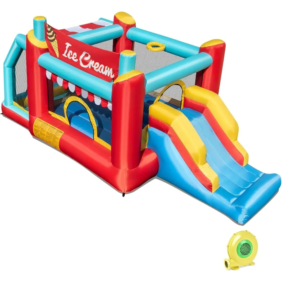 

Надувной дом для прыжков, детский надувной домик на тему мороженого с горкой, кольцом, баскетбольным кольцом, ямой для мяча, выдувной Jum