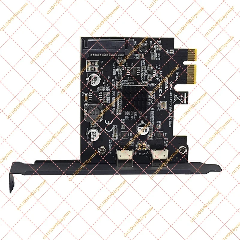 High Performance Dual USB-C PCIe Card 10Gbps with SATA Power ASM3142
