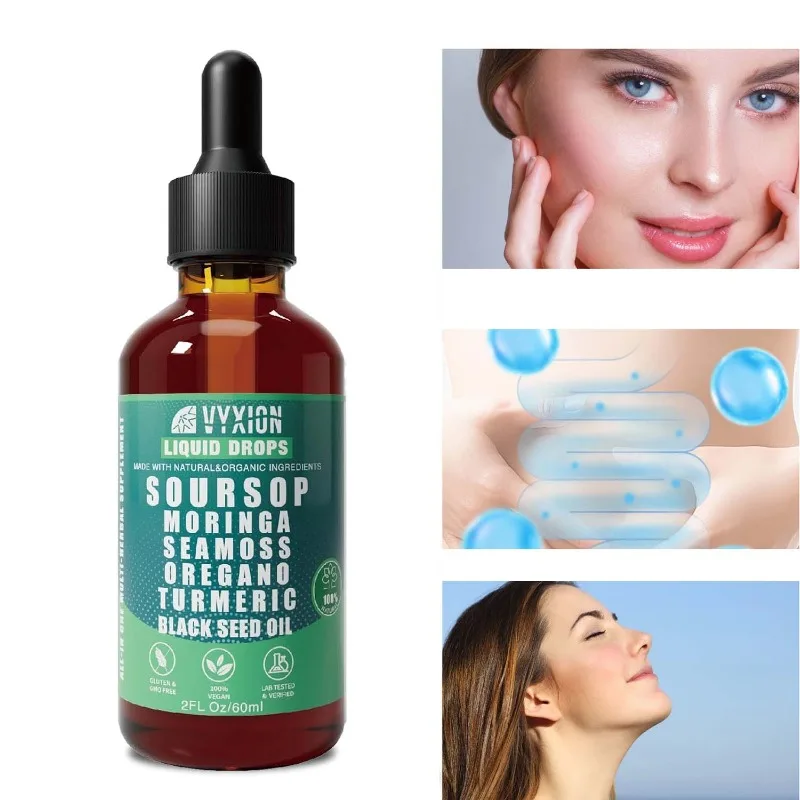 

60ml Soursop Graviola Liquid Drops - for Cell Support & Regeneration, Immunity, Liver, Gut & Antioxidant