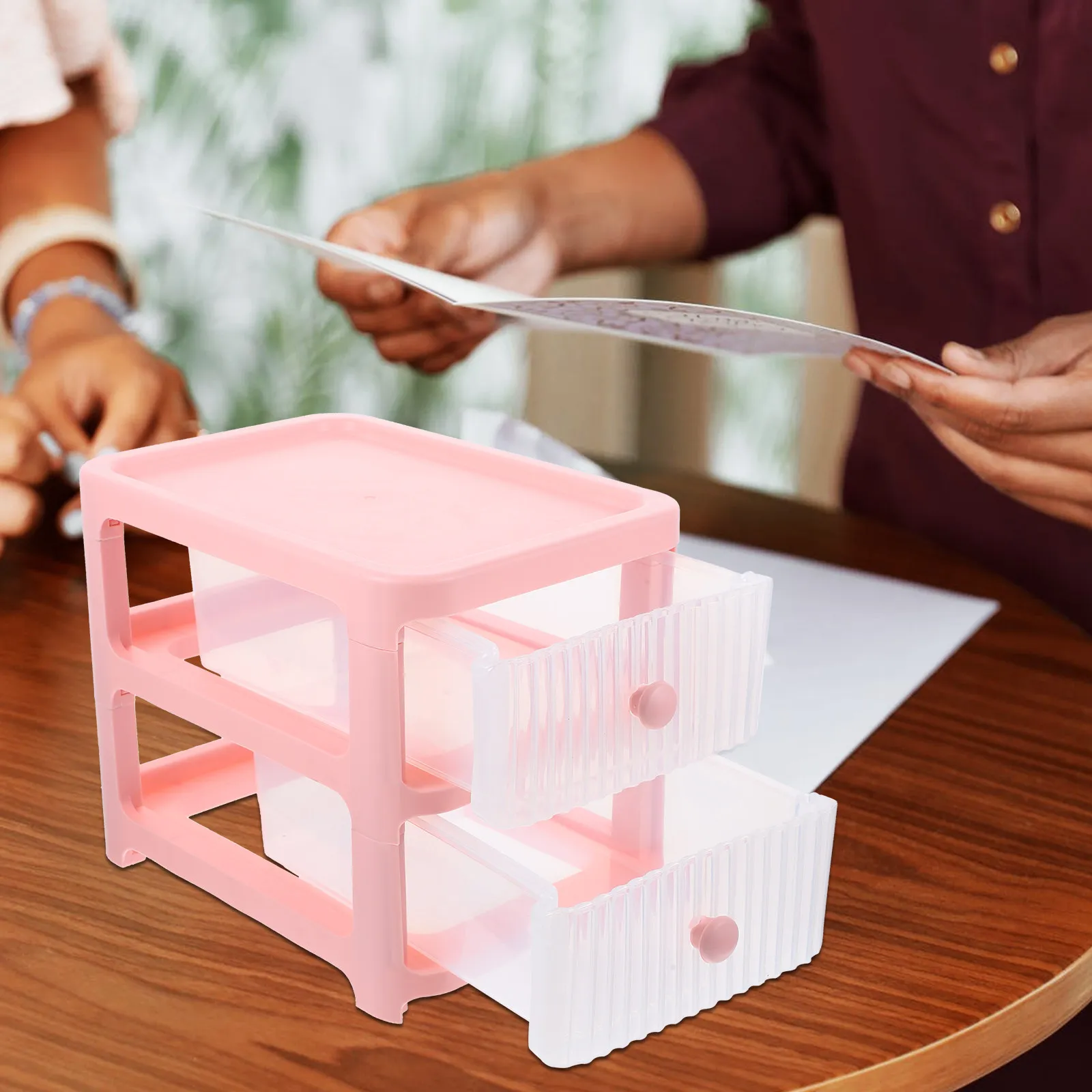 Drawer Style Desk Organizer Multi-Function Desktop Storage Box for Makeup Skincare Jewelry Stationery Office Bathroom Vanity