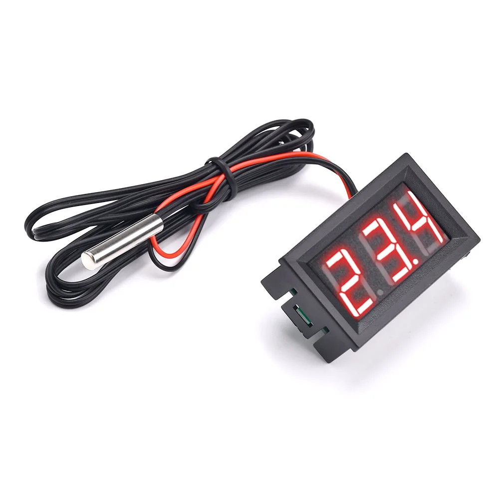 DC4~30V 0.56 inch three-digit thermometer -50℃~120℃ Cable length 1 meter Rod NTC 3950 10K1% sensor 0.56