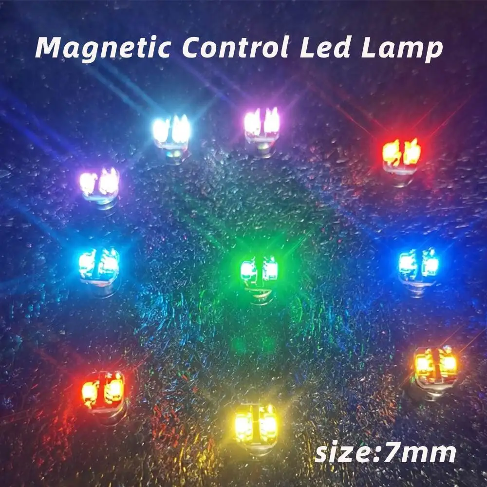 3pcs 7mm AG1 Battery Mini Magnetic Dual LED Light - Steady On / Flash / Breathing for Model Hobby, Dollhouse & Miniature Scenes