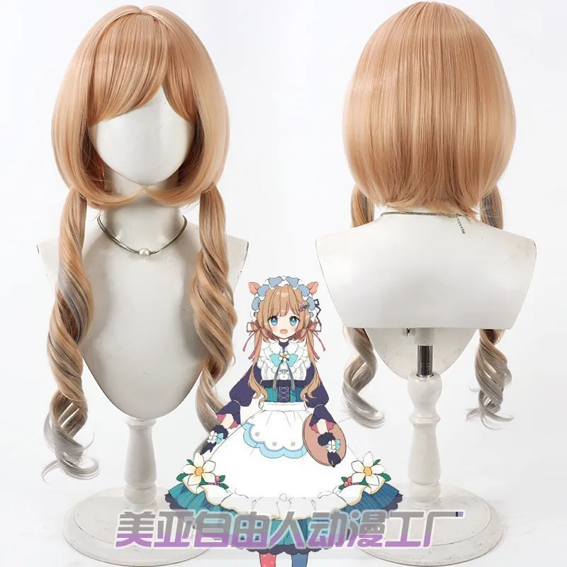 

Парик для косплея по аниме-игре NIJISANJI Virtual YouTube Vtuber Eli Conifer, для Хэллоуина, карнавала, вечеринок, синтетический + шапочка для парика