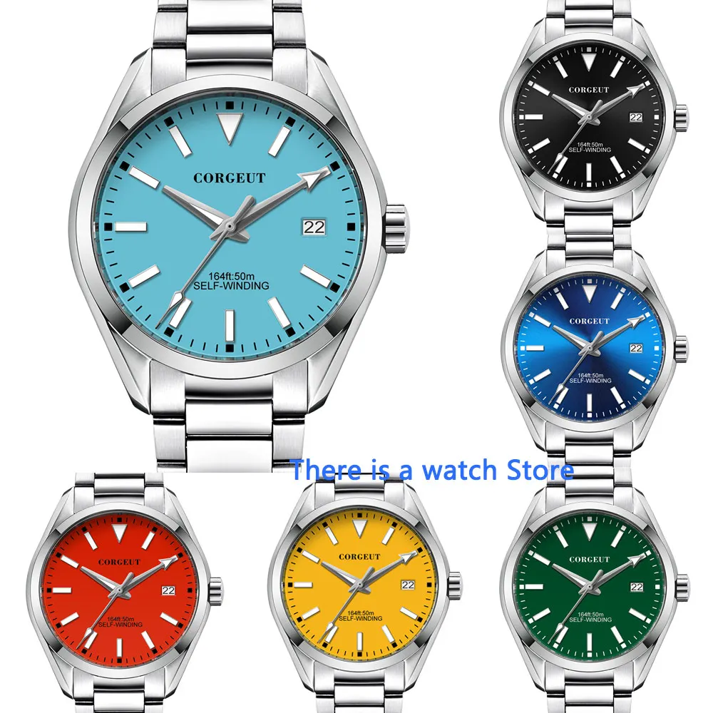 

Corgeut 41mm Mens Automatic Watch NH35 Movement Sapphire Glass Luminou Men's Mechanical Watch