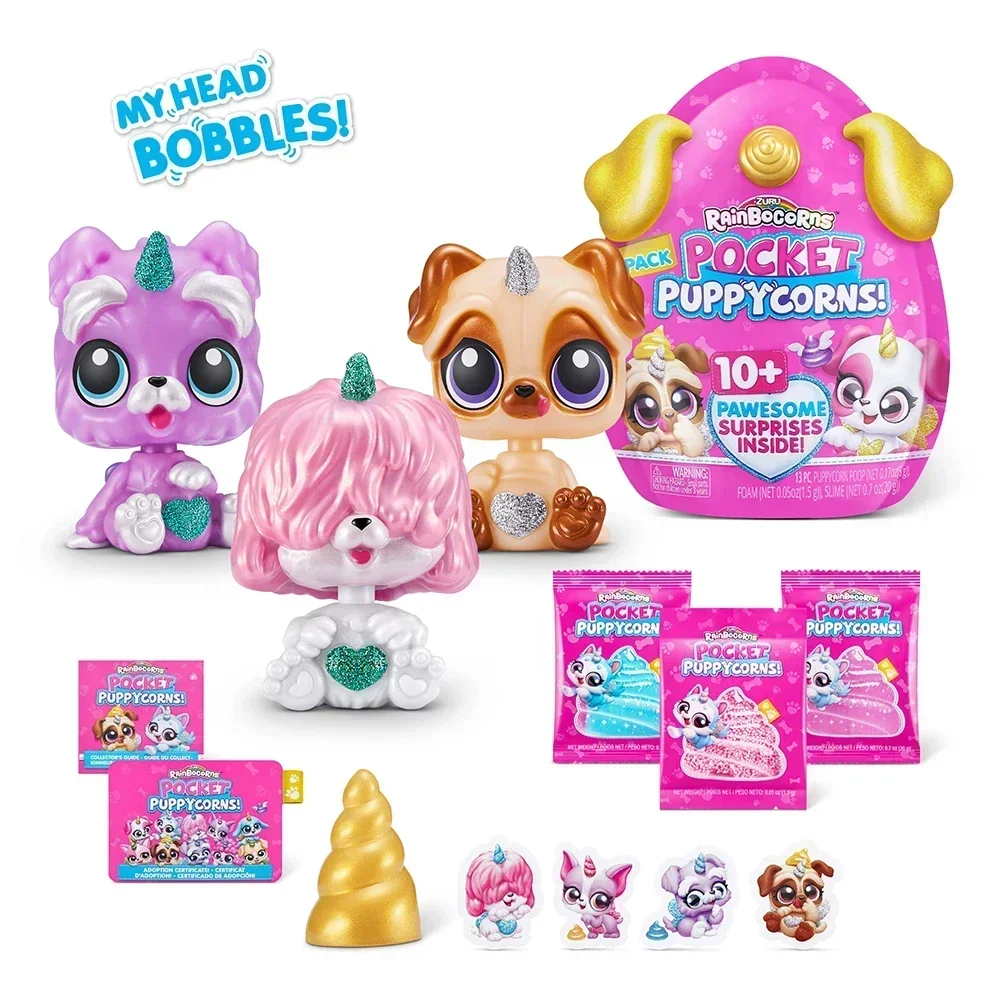 Zuru Rainbocorns huevo sorpresa cachorro coche decoraciones Kawaii perro juguete muñecas Original sorpresa misteriosa Mini marcas caja ciega juguete