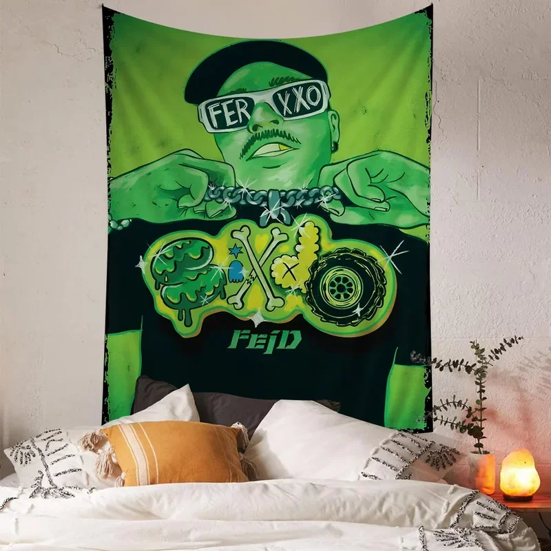 Ferxxo Feid Tapestry Art Printing Art Science Fiction Room Home Decor Home Decor # 0@