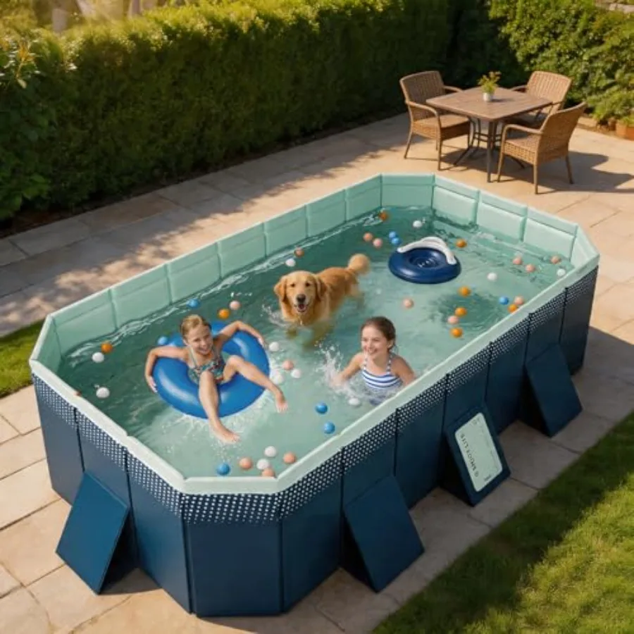 

Foldable Pool Non-Inflatable Swimming Pool for Adults Extra Large Stable Collapsible Pool Hard Plastic Portable Folding Dogs Po