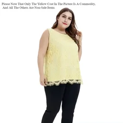 Colete de renda feminino plus size solto e casual de malha para irmãs rechonchudas