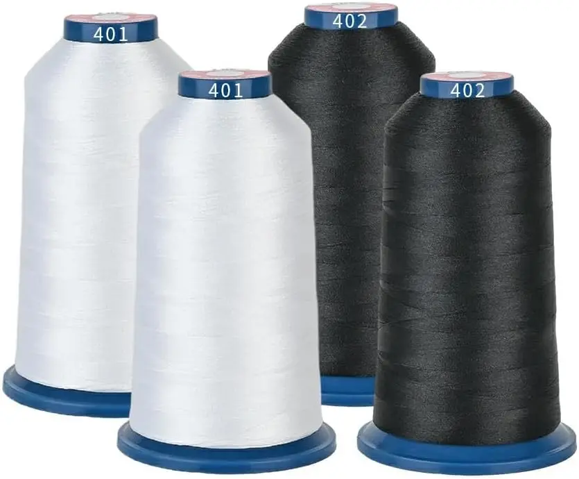 

Richword Bla And White Embroidery Thread 4 Rolls 4000M(4374Y) 40Wt Polyester Thread For All Commercial Multi Needles And Single