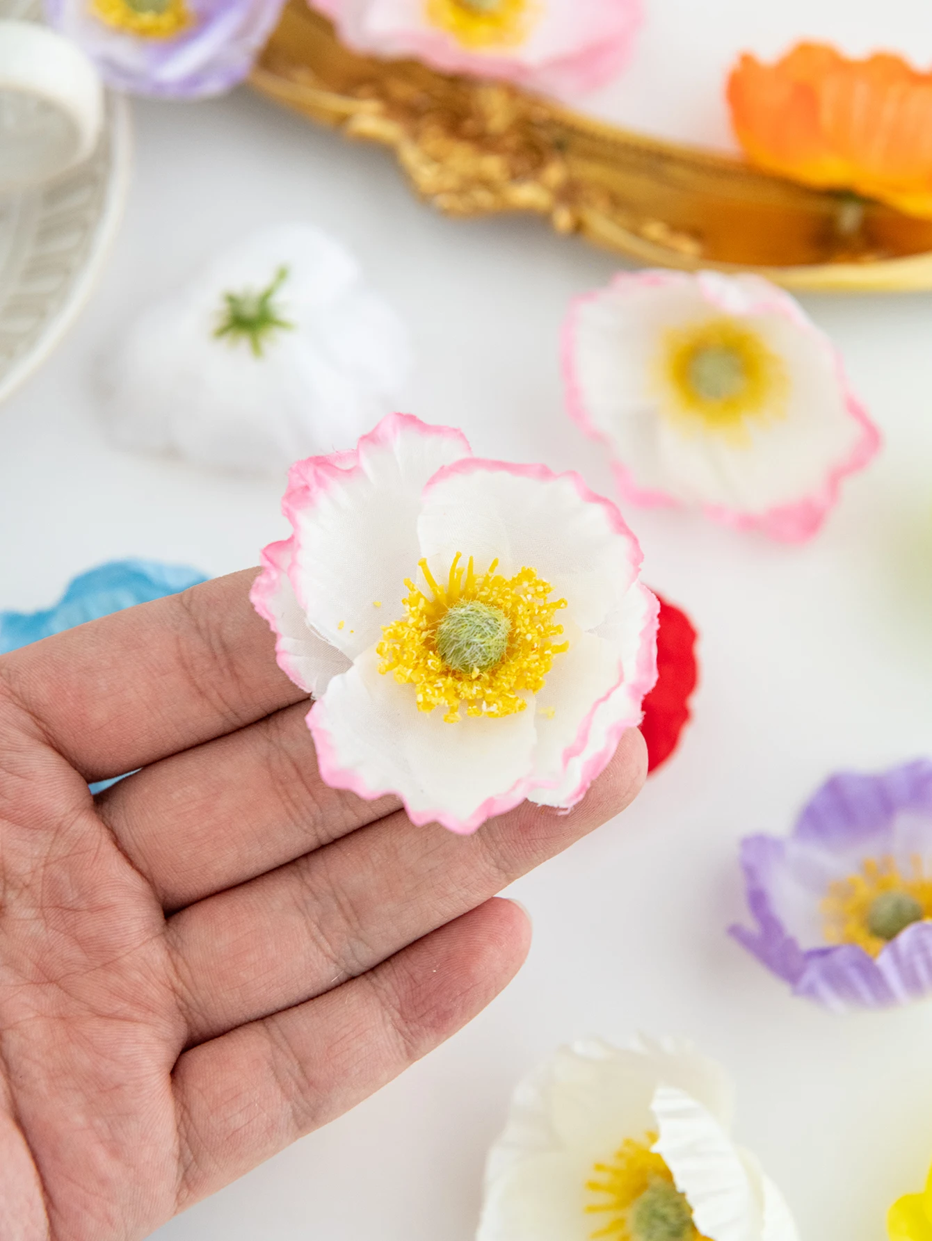 Künstliche Blume Papaver rhoeas Hochzeitsbrautstrauß Dekoration Heimvase Weihnachten Outdoor Garten Festival Party Kranz DIY Geschenk – Detail 7