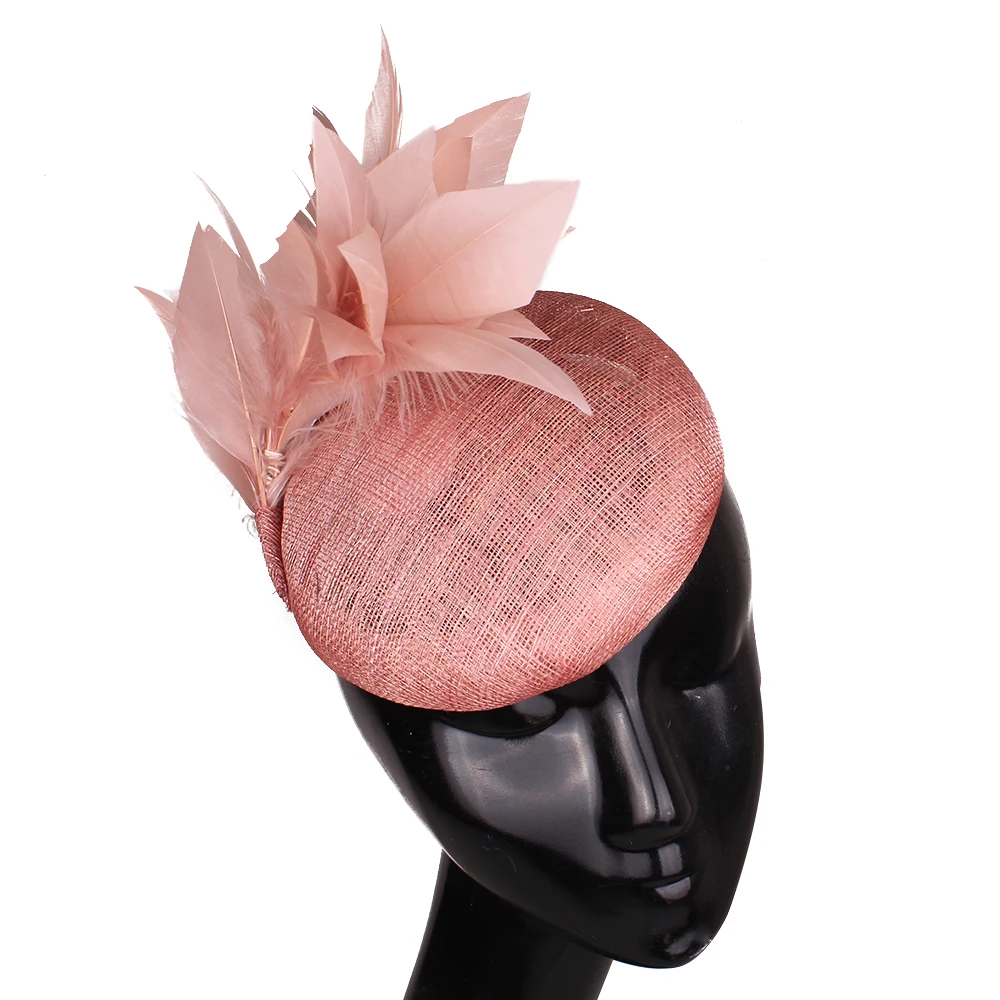 

Ladies High Quality Sinamay Fascinator Hat with Hair Clip Wedding Church Party Race Headwear Bride Accessory