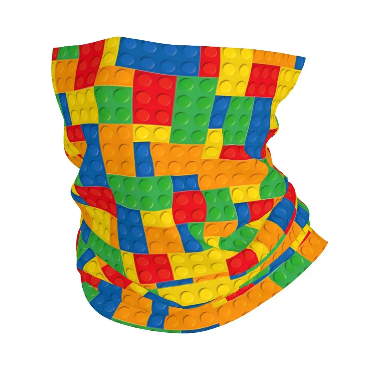 Colorful Building Blocks Toys Bath Mat Neck Gaiter Face Scarf Cover Neck Gaiter Men Women Bandana Scarf Thin Summer