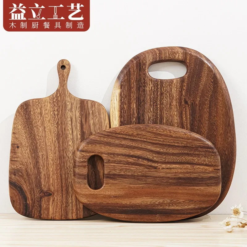 Two-sided Chopping Block Bamboo Maked Fruit Cooked Food Classification Chopping Double Sided Board Household Irregular Shape