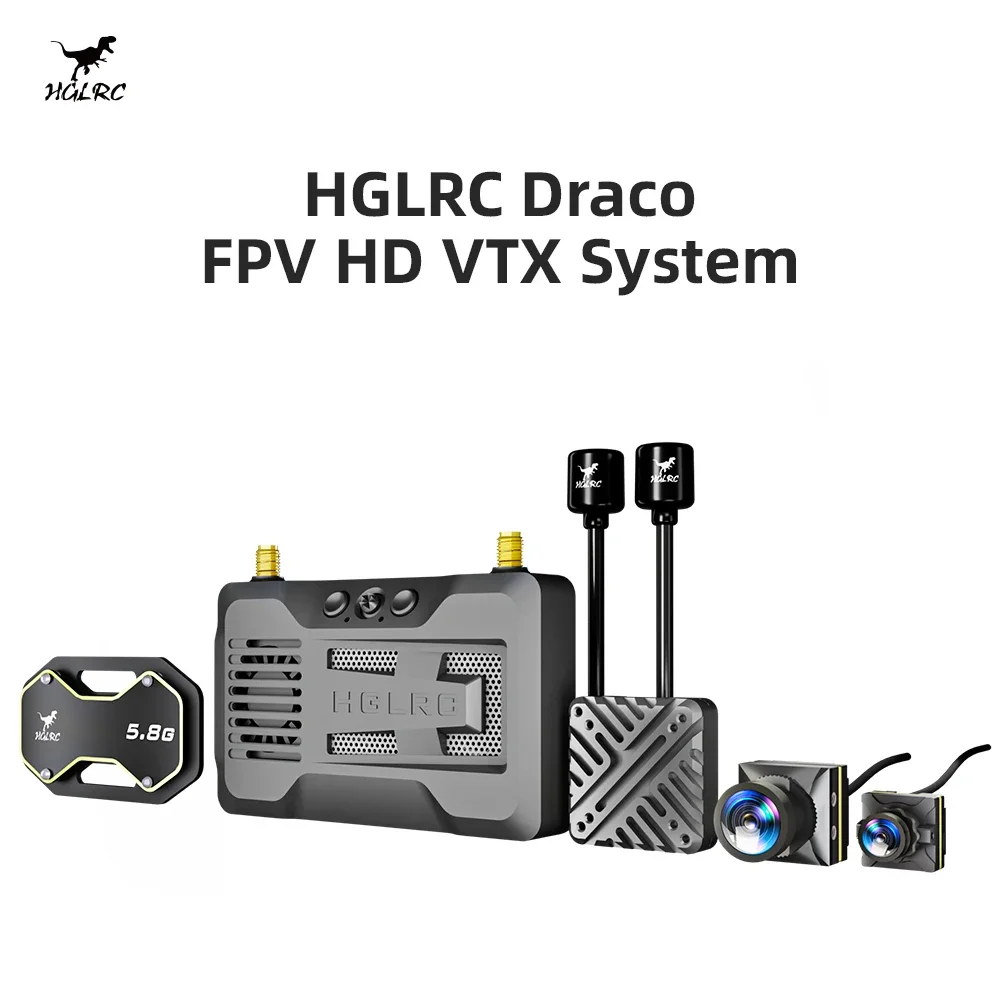 HGLRC Draco Digital FPV HD VTX System 5.8GHz 1W High Power 1080P 60fps Dual Antenna Long Range Transmission For FPV Racing