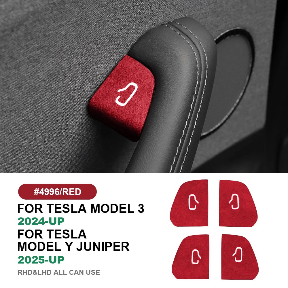 Włoska nakładka na przełącznik drzwi z wysokiej jakości zamszu do Tesli Model 3 Highland 2024 Model Y 2025 Akcesoria dekoracyjne Juniper