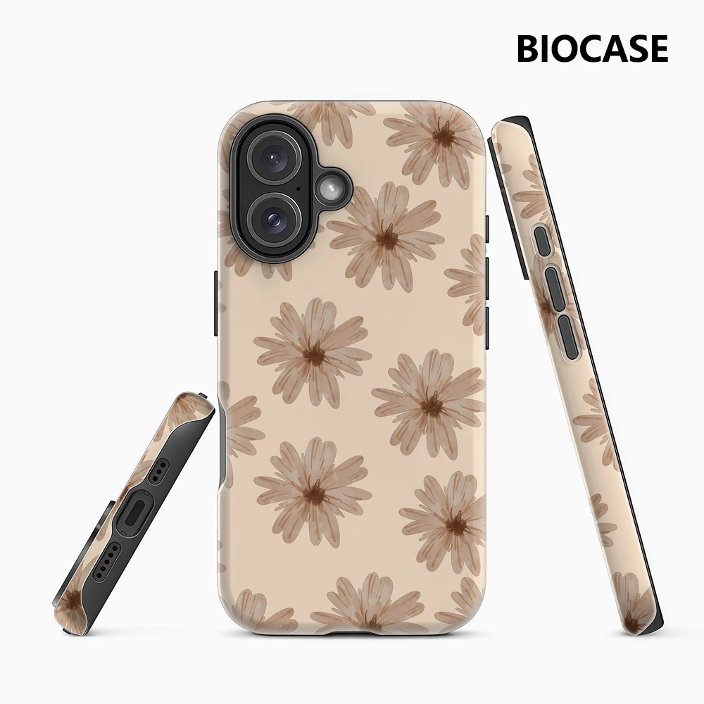 Warme braune Blumen IPhone 17 Must-Haves Handyhülle für IPhone 17 16 15 14 13 12 Pro Max Plus Doppelschichtige Rückseite