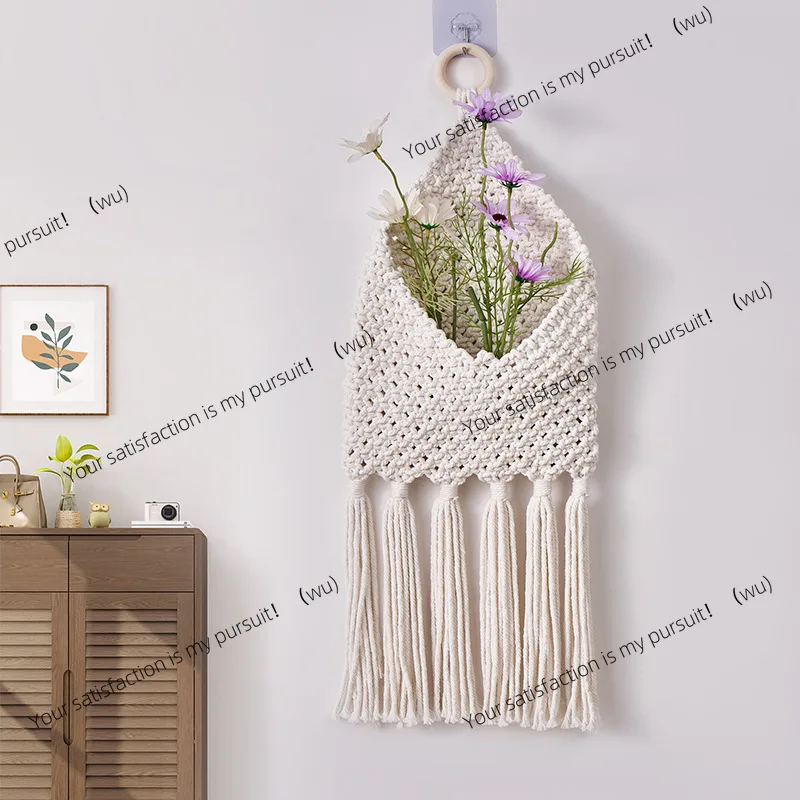ZOCI-European hand-woven wall tapestry storage net pocket Bohemian room living room wall storage wall hanging