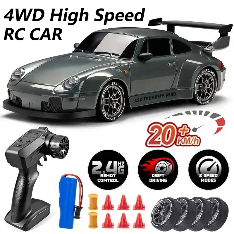 Nuovo 4WD telecomando Drift Car Full Size 1:24 Mini telecomando modello di auto da corsa 2.4G Radio ad alta velocità ​ ​ Regalo giocattolo per auto RC