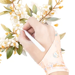 Spaseeba Cute Two-finger Glove for Ipad/Graphics Drawing Tablet HUION/WACOM/XPPEN,Artist Glove for sketching Paiting Art Student