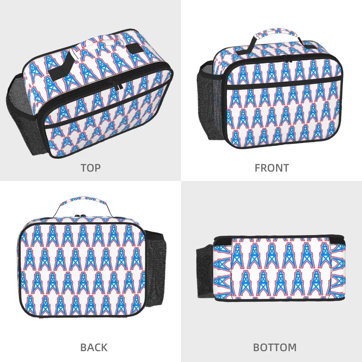 Houston Oilers T-Shirt1980 Houston Oilers Insulated Lunch Bag for Women Office Cooler Thermal Food Box Tote Lunch Boxes - view 2