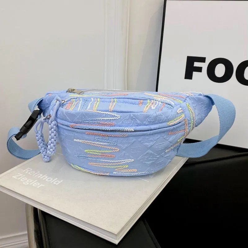 

Large Women's Waist Bag Chest Bag 5 Color Nylon Fanny Pack Messenger Shoulder Banana Bags Multifunction Waist Pack Lady