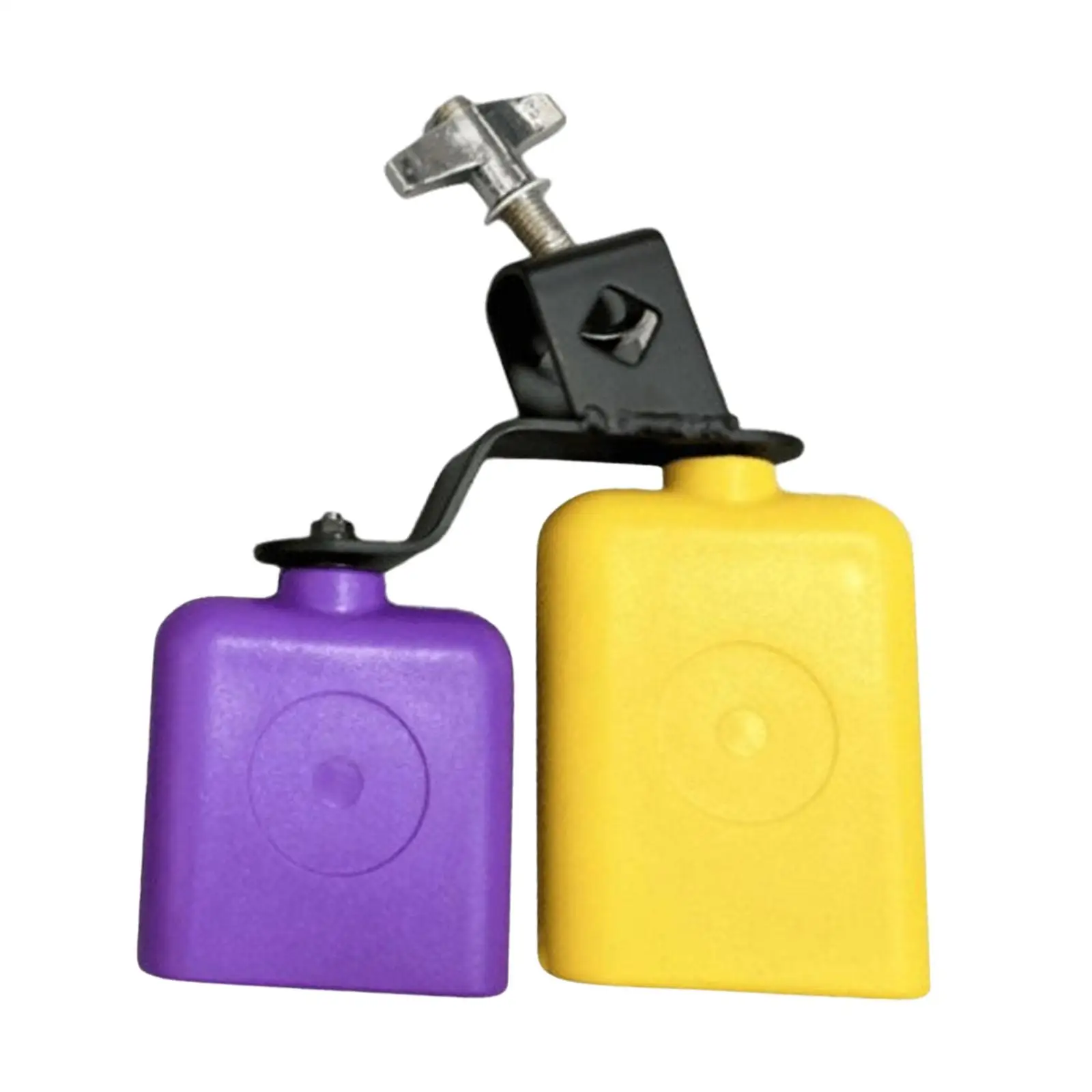 Percussion Cowbell Metal Double Mounted Bell Hand Percussion Musical Instrument for Concert Band Performance