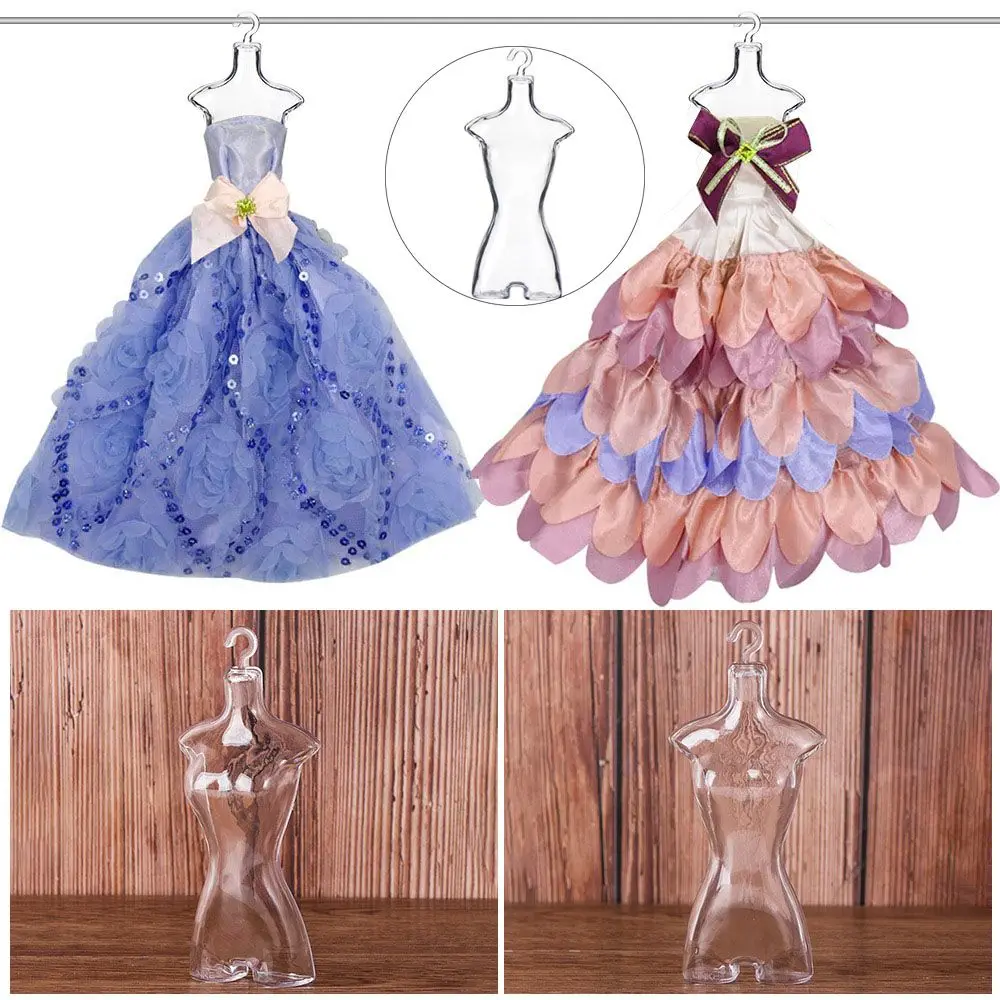 Plastic Transparent Gown Diy Cloth Display Mannequin Model Hanger Dress Clothes Holders Stand Rack Holder