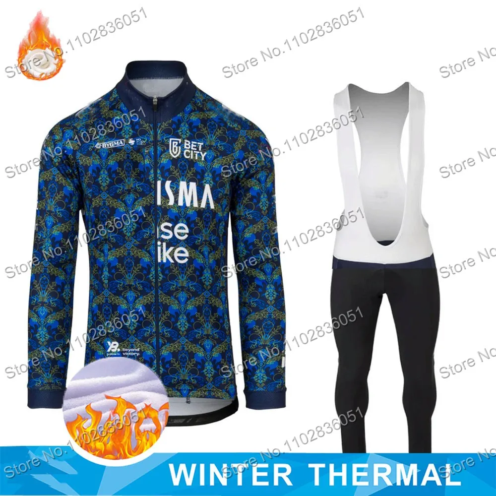 2024 France Tour Cycling Jersey Set Cycling Clothing Kit Men Road Bike Winter Thermal Fleece Jacket Suit Bicycle Bib Tights MTB