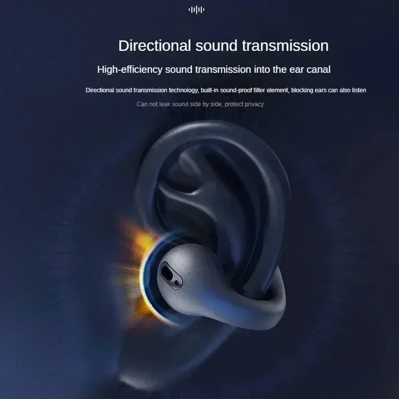 T75 Fone Bluetooth Headset 5.3 Wireless Bone Conduction Headphones Clip Ear Music Noise Canceling HD Call Sports Gaming Earphone image 3