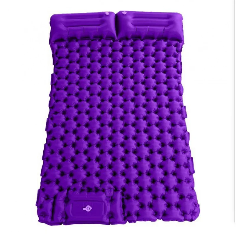 وسادة قابلة للنفخ في الهواء الطلق خفيفة الوزن محمولة للتخييم في الهواء الطلق، خطوة القدم، مقاومة للرطوبة، وسادة نوم مزدوجة لاستراحة الغداء #5