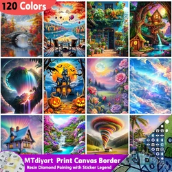 Scenery Flower Diamond Painting 120 Colors Sticker Legend Print Border Landscape House Novelties Mosaic Handmade Gift Home Decor