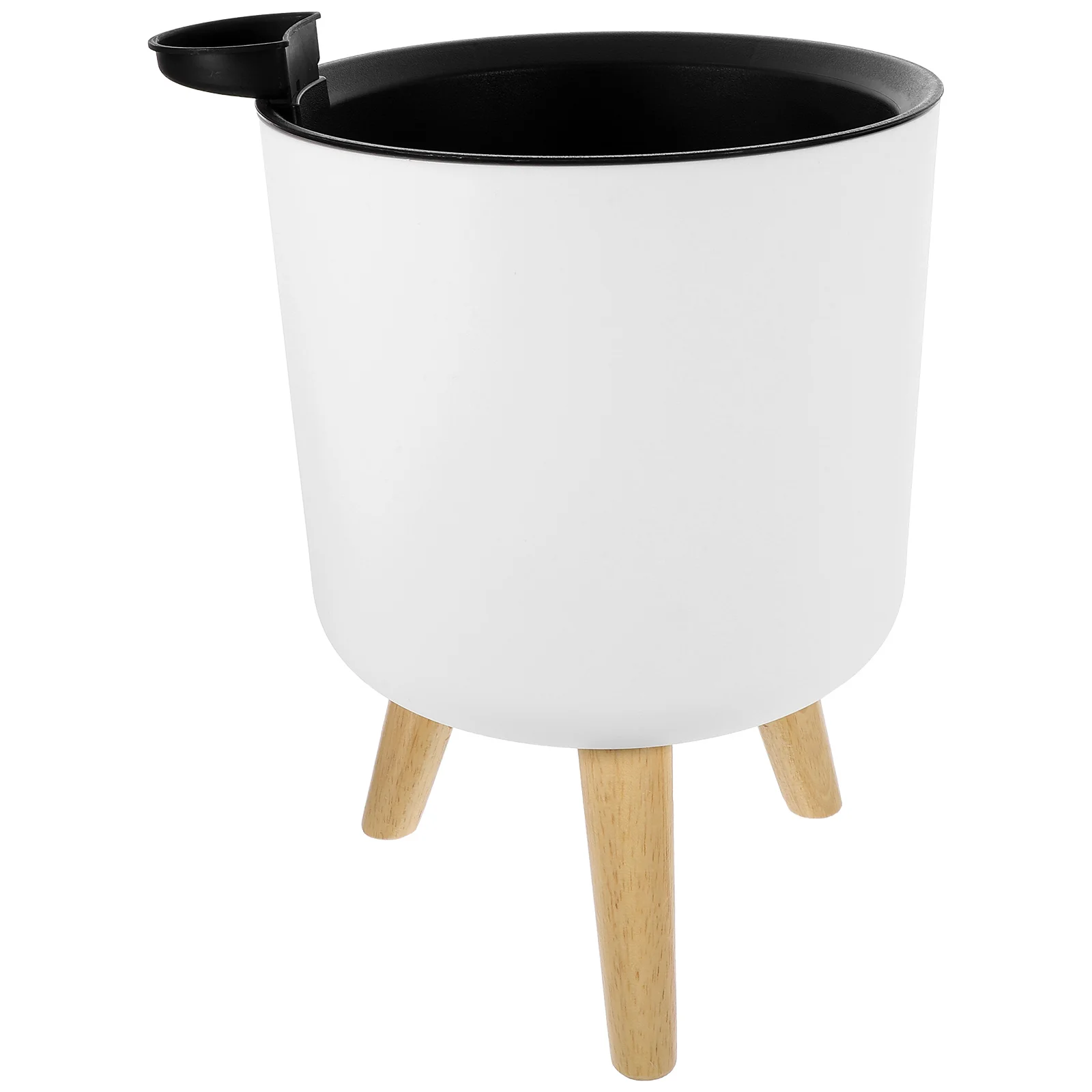 

Modern Flowerpot Wood 170x150mm White Planter Pots for Indoor Plants Decor Reusable Container Lightweight Sturdy