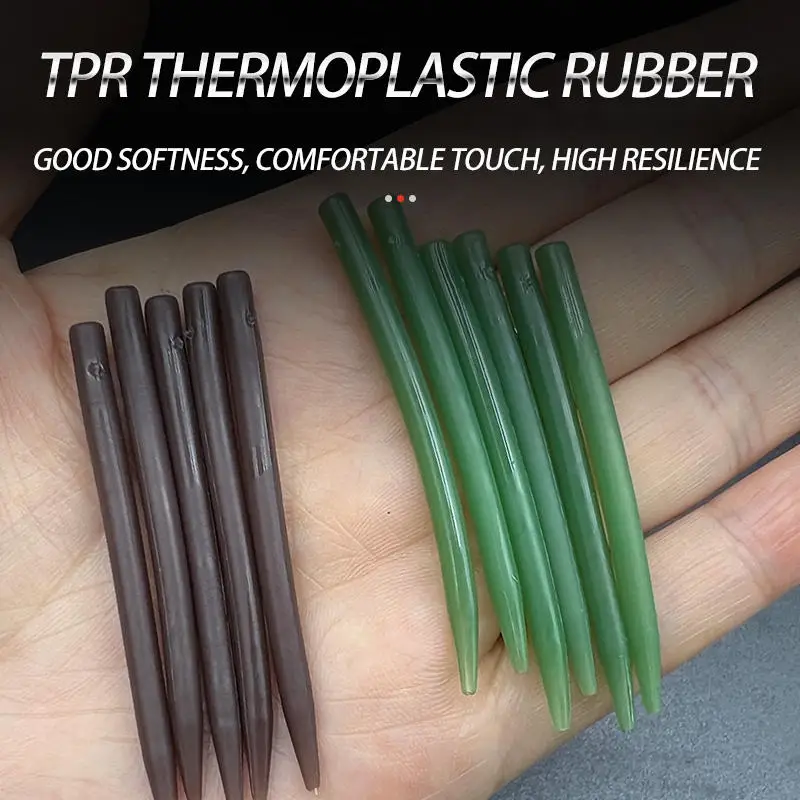 50 PCS Fishing Rubber Tubes Sleeve Aligner Rig Making Terminal Accessories  Anti Tangle Carp Fishing Tube Sleeves