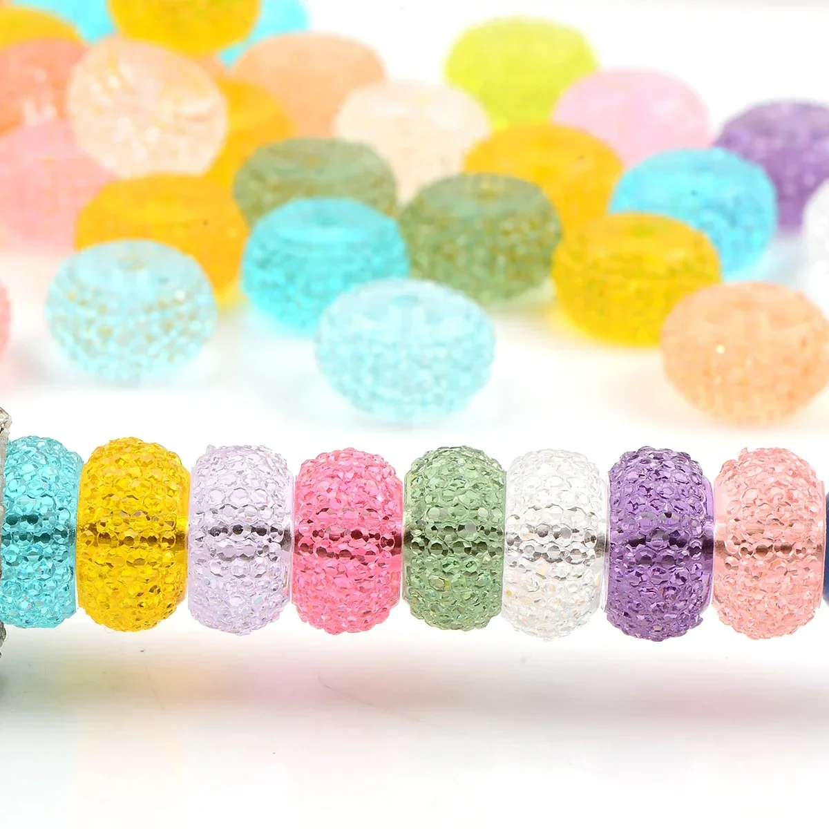 20pcs Transparent Series Loose Spacer Abacus Beads Acrylic Beads for Jewelry Making Diy Bracelet Ornaments Key Chain Beaded Pen
