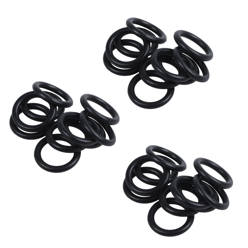 30 Pcs Black Rubber Oil Seal O-Rings Seals Washers 16 X 11 X 2.5Mm