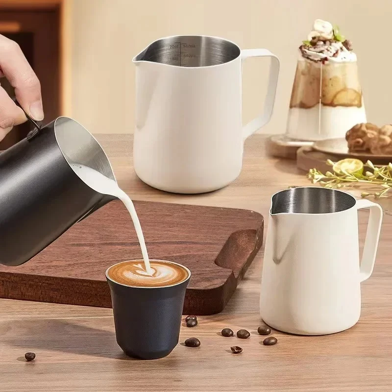Jarra para Espumar Leche para Café, 350/600 ml, Acero Inoxidable 304, Escala Precisa, para Latte, Barista Profesional, Utensilio de Café de Alta Calidad