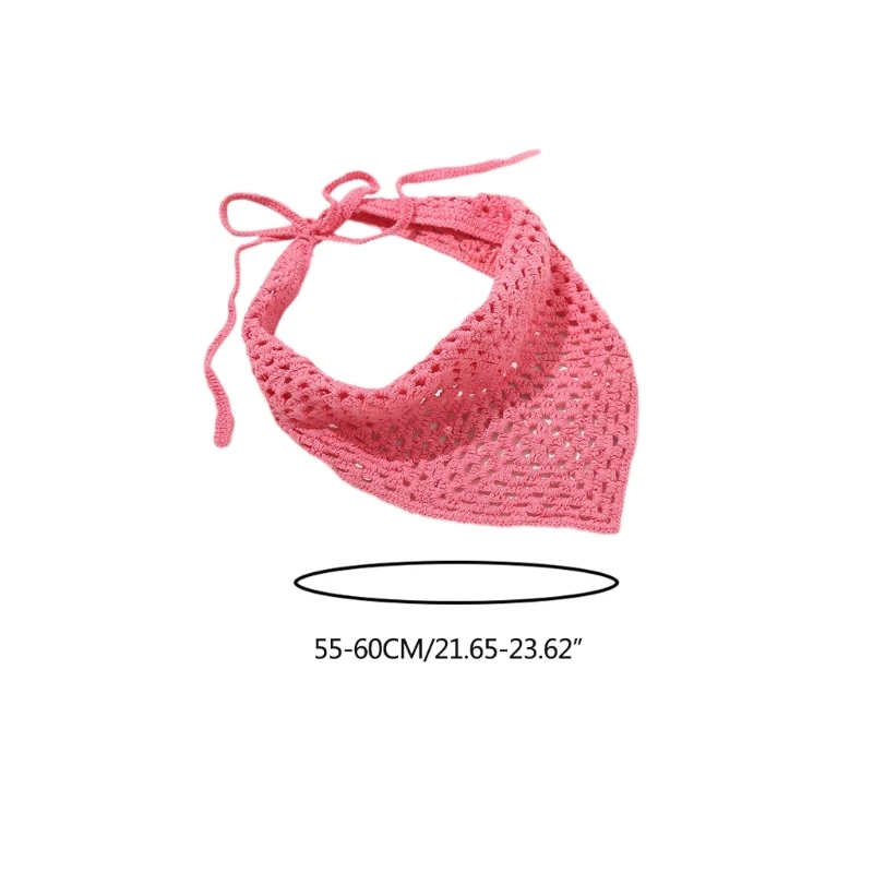 Girls Crocheted Bandana Head Wrap Exquisite Hairband Lady Turban Photo Props