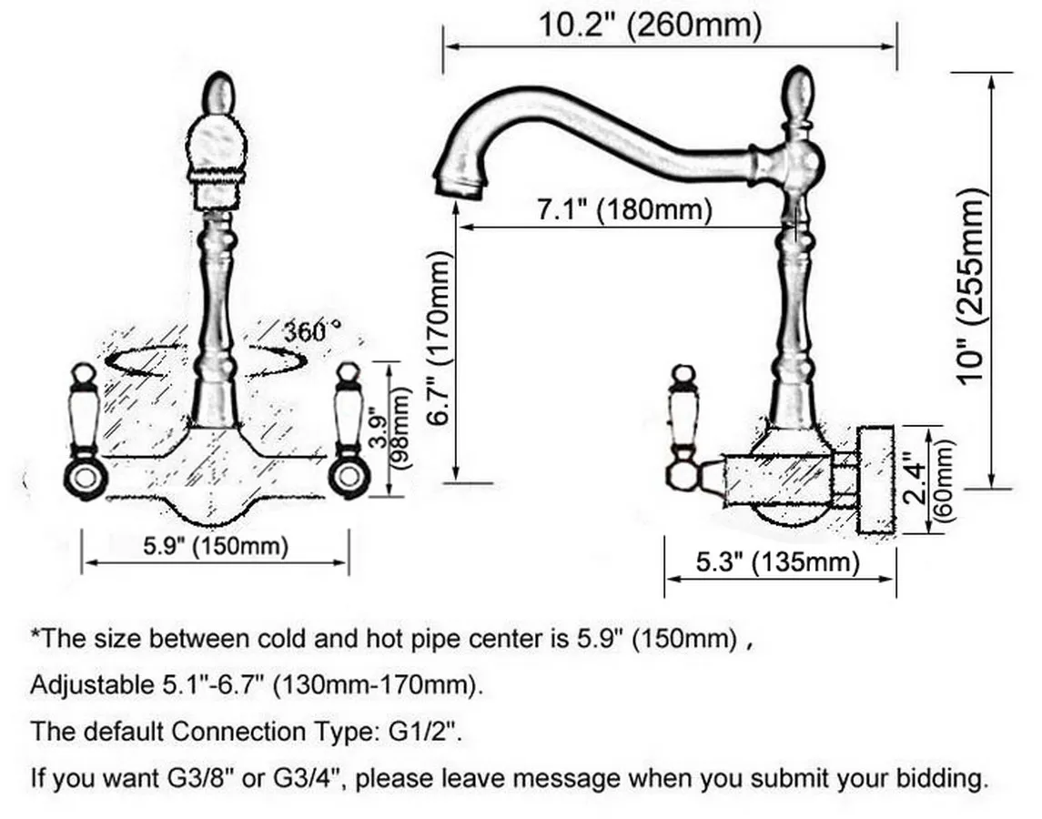 Wash Basin Faucet Chrome Brass Dual Handle Kitchen Bathroom Sink Taps Swivel Spout Hot And Cold Water Tap 2sf546