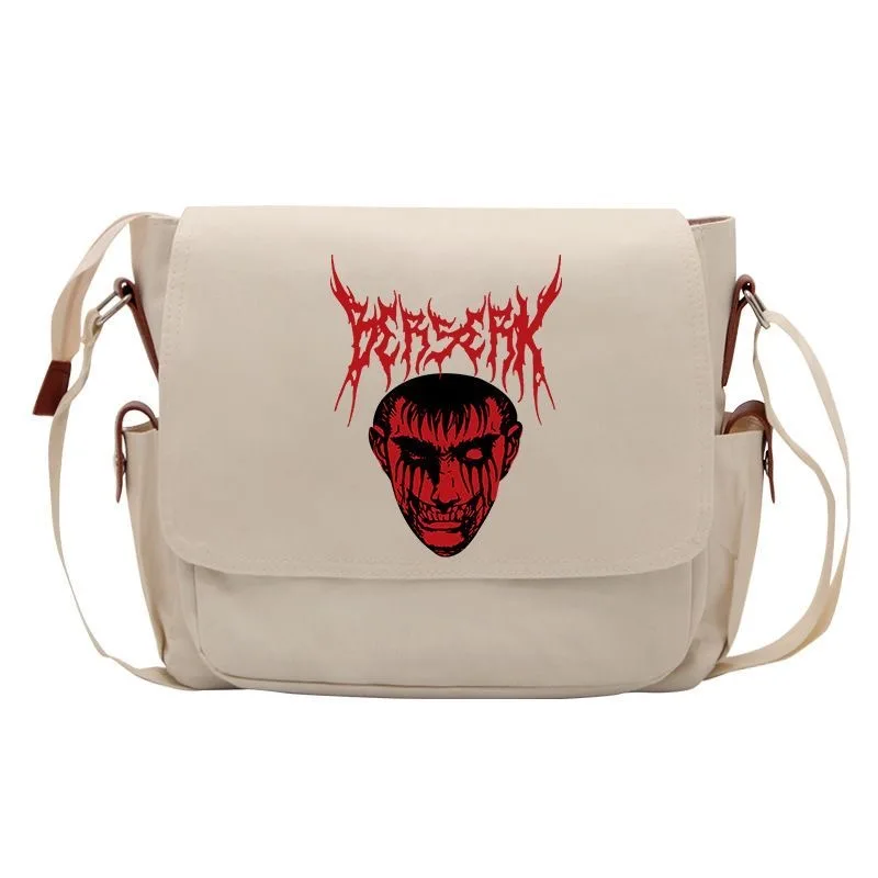 Anime Berserk Cartoon Print Shoulder Bags Satchelbag Teenarges Schoolbag Mens Adjustable Strap Messengerbag Crossbody Haversack